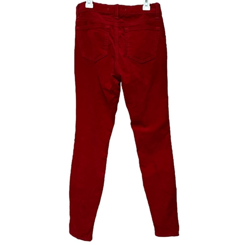 JBrand ZOEY Bright Red Velvety Corduroy Jeans “Great Red” Wash Zippered Pockets - Picture 5 of 14